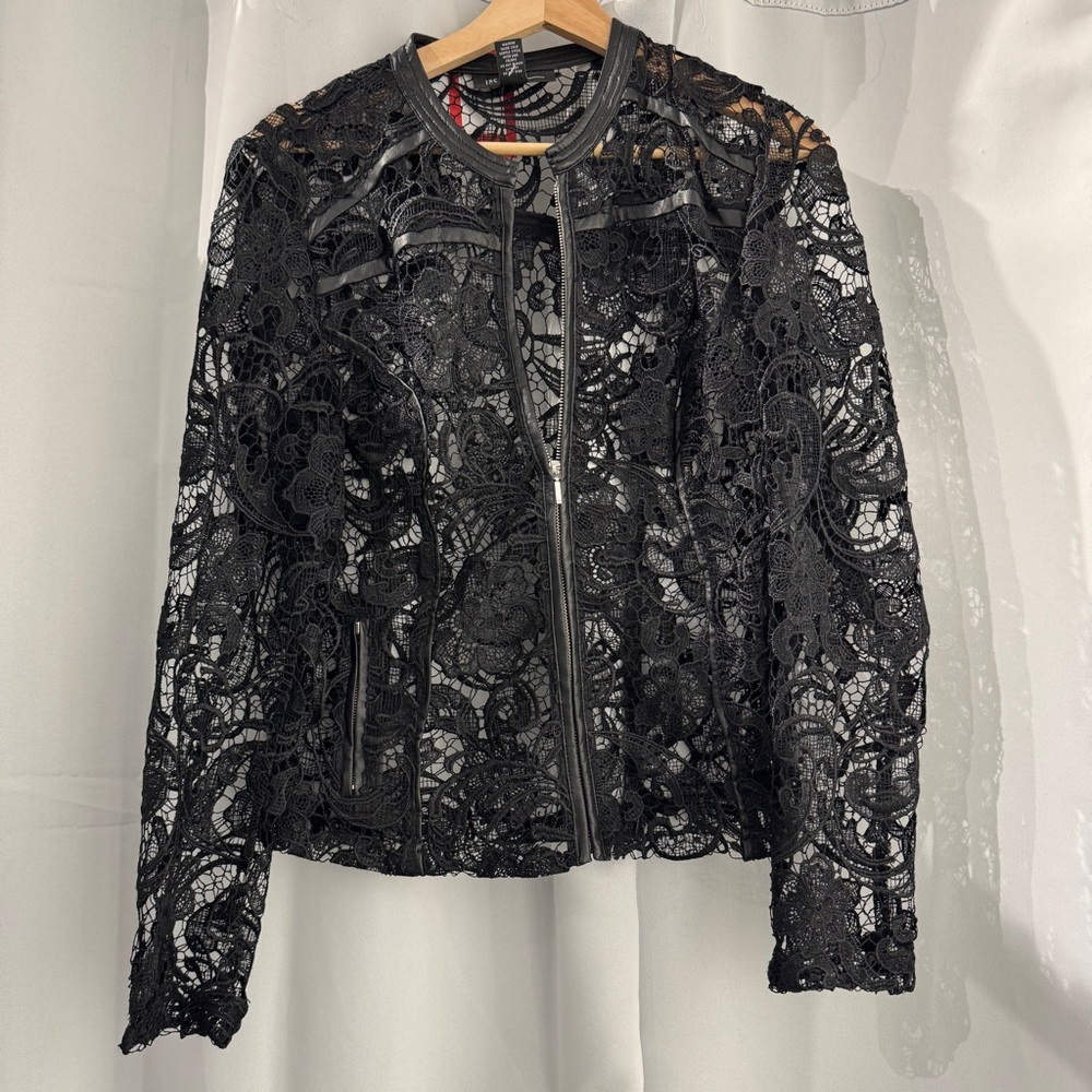 INC International Concepts Black Lace Blazer